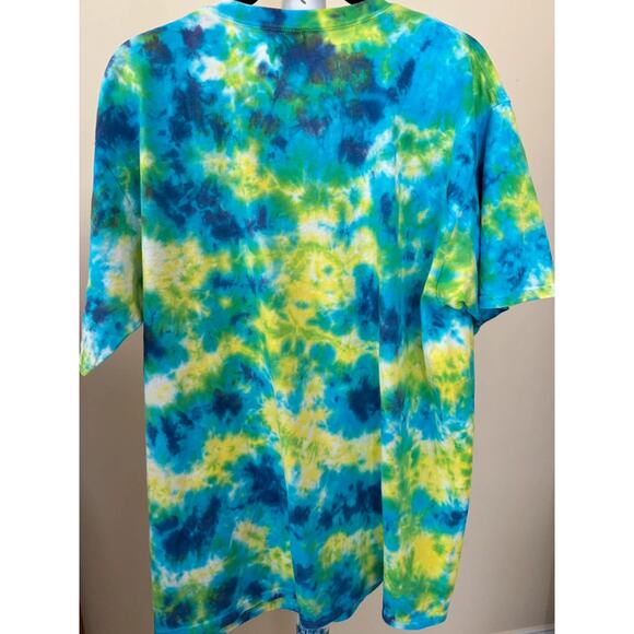 Modern Liquid Blue T-Shirt Blue Tie-Dye Multi-Color Unisex XL - Picture 3 of 4